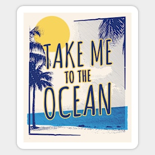 Take Me to the Ocean // Retro Beach Sunset // Beach Vacation Sticker